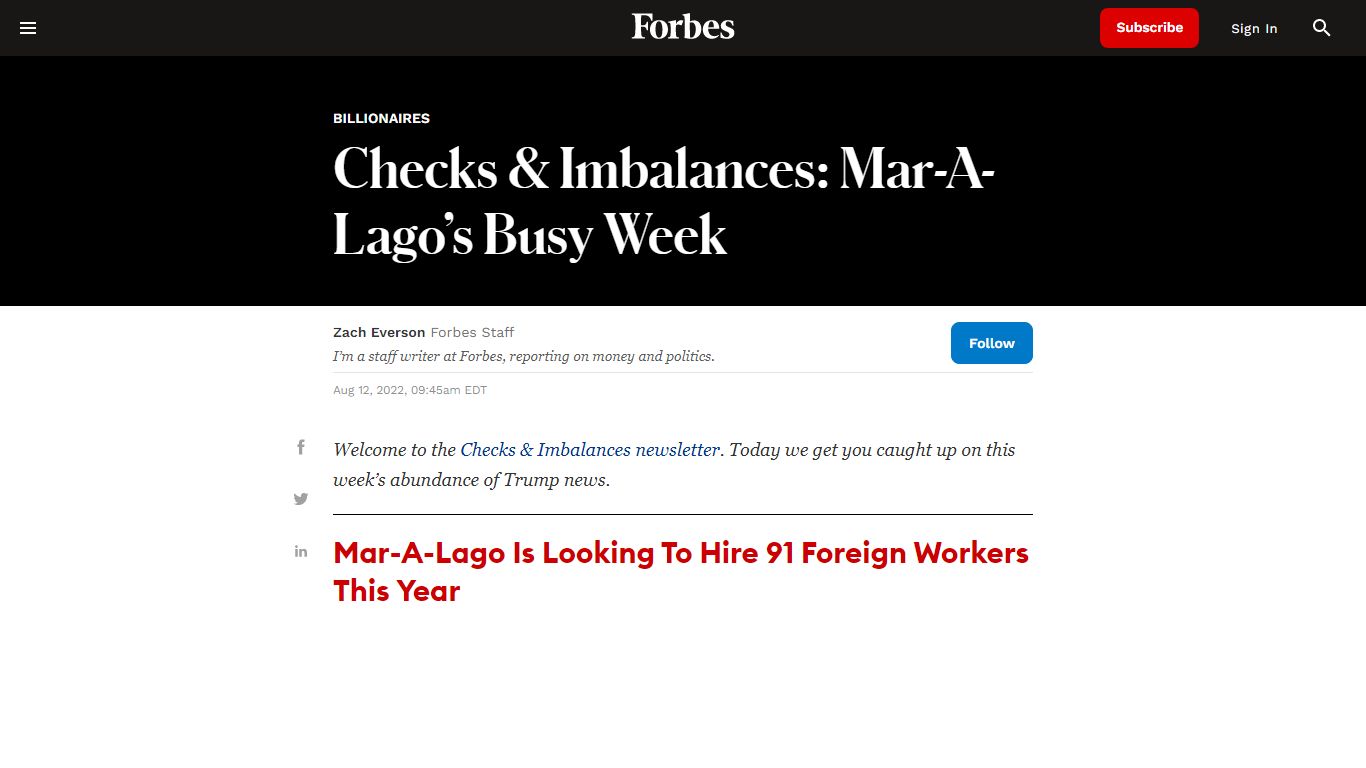 Checks & Imbalances: Mar-A-Lago’s Busy Week - forbes.com